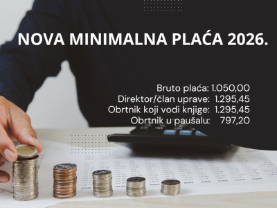 Nove osnovice za obračun plaće 2026. godine.